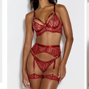 Bordelle Red Lace Lingerie Set 🌹